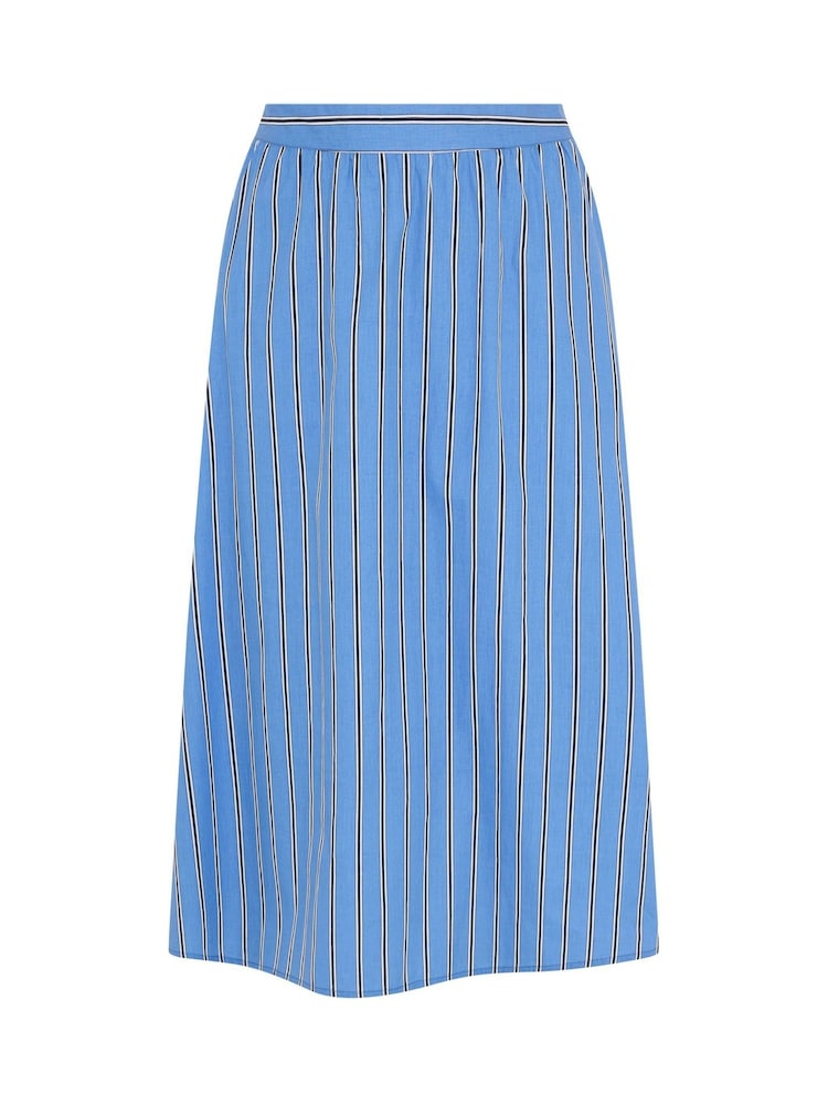 Yours Curve Blue Stripe Skirt - Image 6 of 6 Yours Curve Blue Stripe Skirt - Image 6 of 6