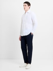French Connection White Cotton Seersucker Pinstripe Button Long Sleeve Shirt - Image 2 of 6