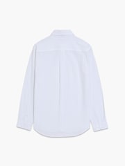 French Connection White Cotton Seersucker Pinstripe Button Long Sleeve Shirt - Image 4 of 6