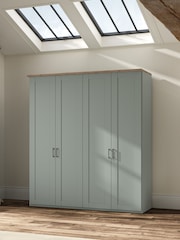 Wiemann Sage Green Truro 4 Door Wood Semi Fitted Wardrobe - Image 1 of 4