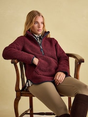 Joules Aldeburgh Burgundy Quarter Zip Fleece - Image 3 of 8