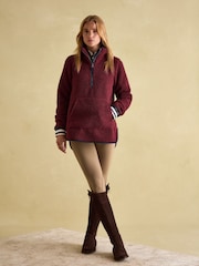 Joules Aldeburgh Burgundy Quarter Zip Fleece - Image 7 of 8