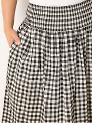 Yours Curve Brown Gingham Skirt - Image 4 of 5