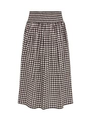 Yours Curve Brown Gingham Skirt - Image 5 of 5