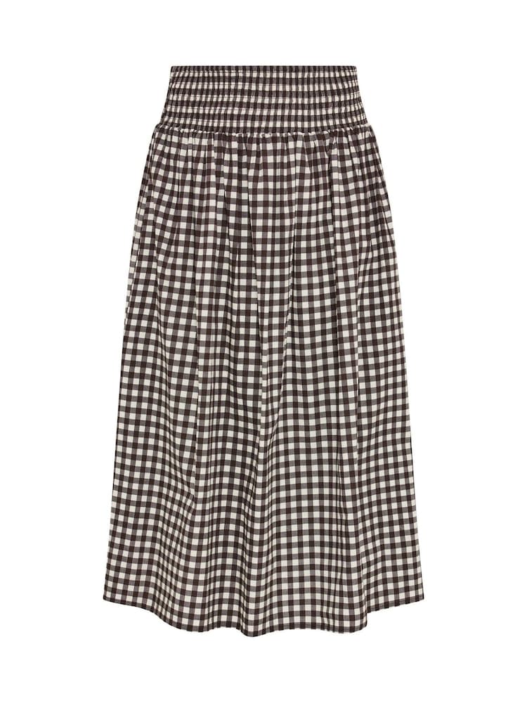 Yours Curve Brown Gingham Skirt - Image 5 of 5