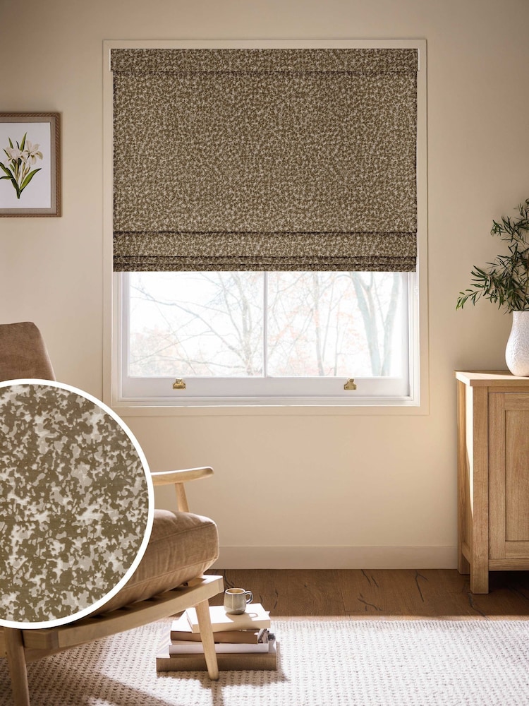 Gold Abstract Cut Velvet Made To Measure Roman Blinds - Image 1 of 7 Gold Abstract Cut Velvet Made To Measure Roman Blinds - Image 1 of 7