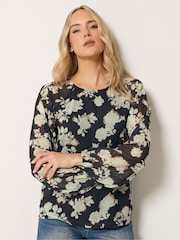 Long Tall Sally Brown Floral Georgette Blouse - Image 1 of 5