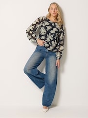 Long Tall Sally Brown Floral Georgette Blouse - Image 2 of 5