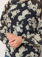 Long Tall Sally Brown Floral Georgette Blouse - Image 4 of 5