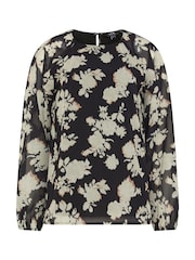 Long Tall Sally Brown Floral Georgette Blouse - Image 5 of 5