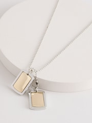 DCK Mens Silver Tone Double Dog Tag Necklace - Image 1 of 2
