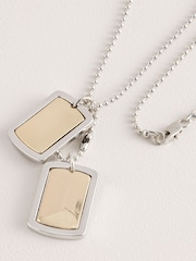 DCK Mens Silver Tone Double Dog Tag Necklace - Image 2 of 2