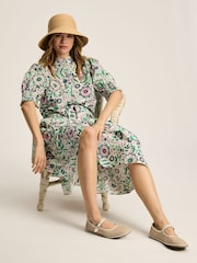 Joules Elle Pink & Green Co-Ord Midi Skirt - Image 5 of 7