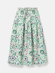 Joules Elle Pink & Green Co-Ord Midi Skirt - Image 7 of 7