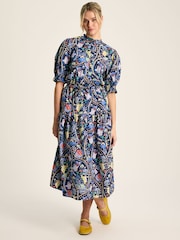 Joules Elle Navy Co-Ord Midi Skirt - Image 3 of 7
