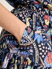 Joules Elle Navy Co-Ord Midi Skirt - Image 5 of 7