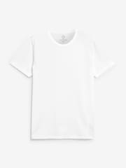 Black/Grey Marl/White/Navy Slim Fit 100% Cotton Underwear T-Shirts 5 Pack - Image 11 of 11
