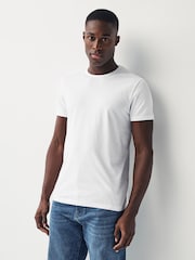 Black/Grey Marl/White/Navy Slim Fit 100% Cotton Underwear T-Shirts 5 Pack - Image 2 of 11