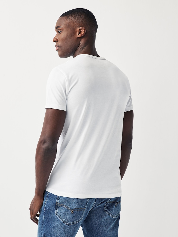 Schwarz/Grau meliert/Weiss/Marineblau - Schmale Passform - Lagen-T-Shirts aus 100 % Baumwolle, 5er-Pack - Image 3 of 11