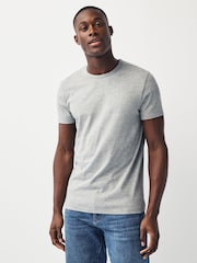 Black/Grey Marl/White/Navy Slim Fit 100% Cotton Underwear T-Shirts 5 Pack - Image 4 of 11