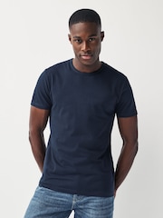 Black/Grey Marl/White/Navy Slim Fit 100% Cotton Underwear T-Shirts 5 Pack - Image 5 of 11