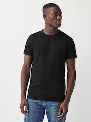Black/Grey Marl/White/Navy Slim Fit 100% Cotton Underwear T-Shirts 5 Pack - Image 6 of 11