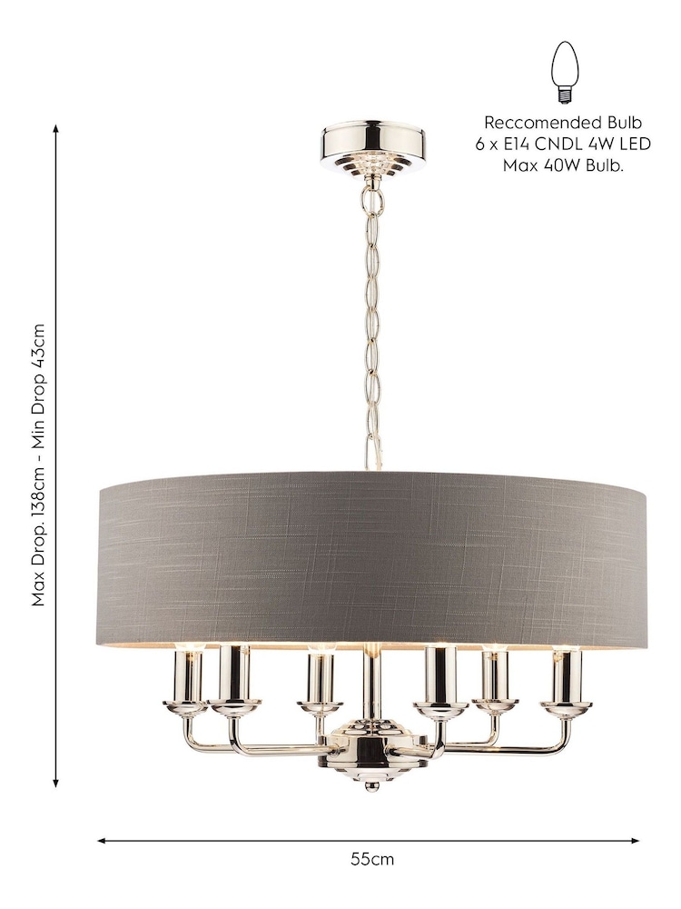 Laura Ashley Charcoal Sorrento Large Ceiling Light - Image 5 of 5