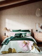 طقم غطاء لحاف وغطاء وسادة قطن 100% مزيّن بزهور Gardenia من Ted Baker - صورة 1 من 4