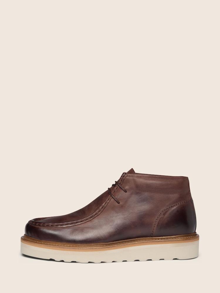 Oliver Sweeney Brown Hand-Finished Calf Leather Moc Toe Boots - Image 2 of 6 Oliver Sweeney Brown Hand-Finished Calf Leather Moc Toe Boots - Image 2 of 6