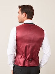 Black Regular Fit Wool Mix Textured Suit Waistcoat - Image 3 of 8