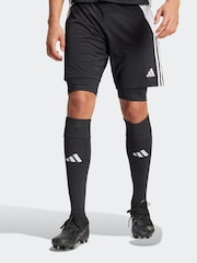 Negro - Pantalones cortos deportivos Tiro 24 2-en-1 de adidas - Imagen 2 de 8