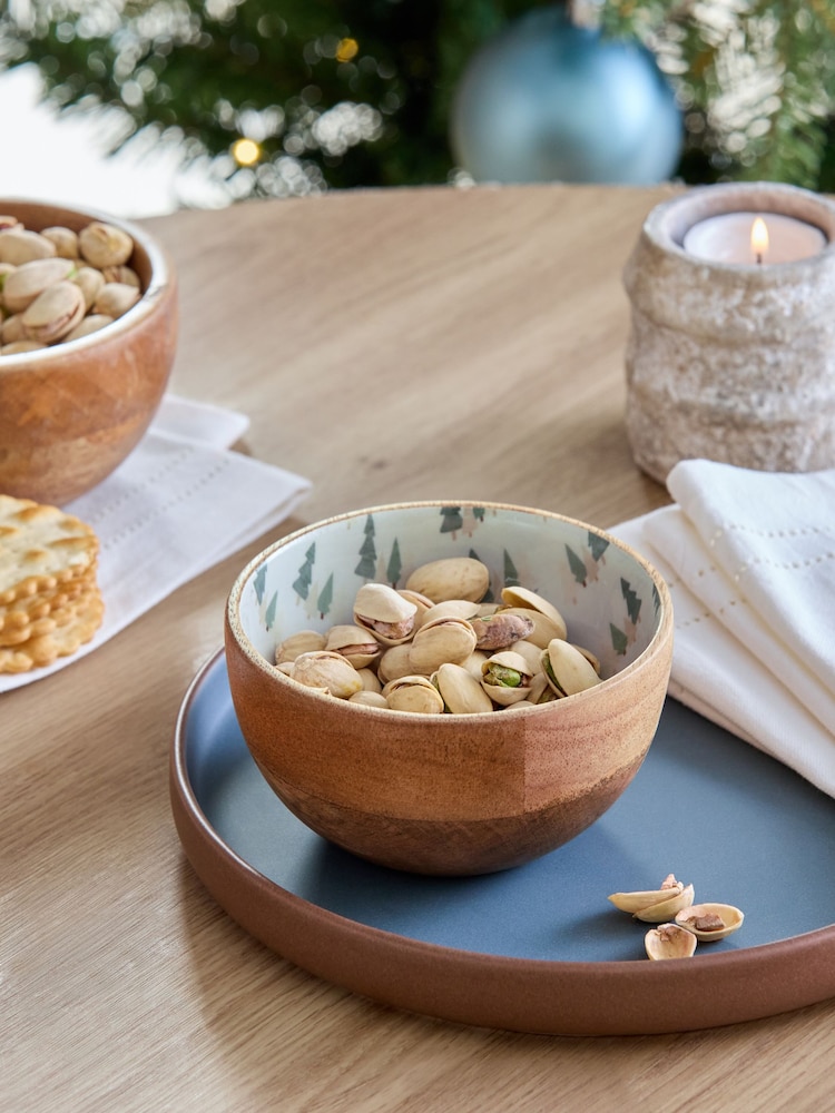 Mango Wood Christmas Tree Nibble Bowl - Image 2 of 4