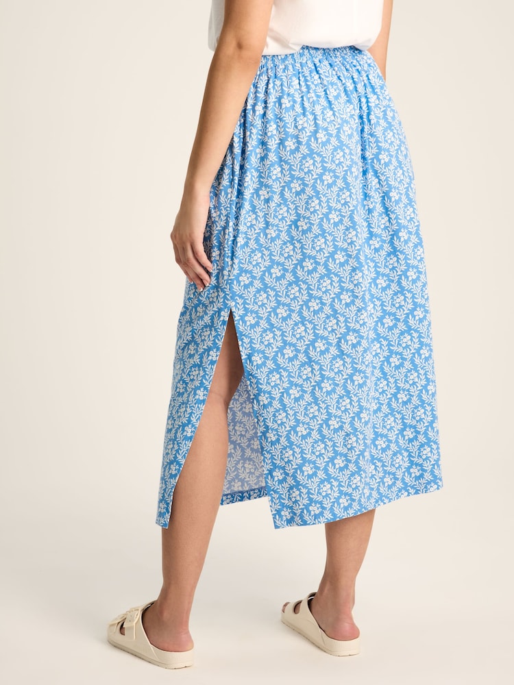 Joules Celia Blue Jersey Midi Skirt - Image 2 of 6 Joules Celia Blue Jersey Midi Skirt - Image 2 of 6