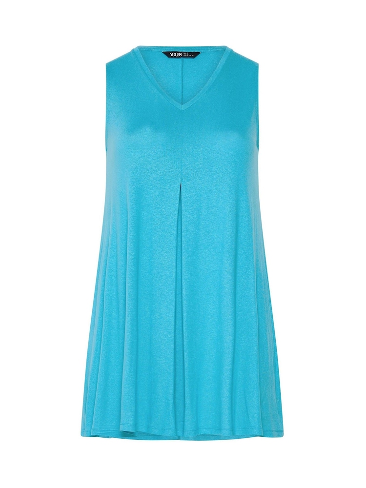 Yours Curve Blue Pleated Front Vest - Image 5 of 5