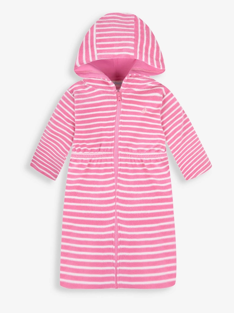 JoJo Maman Bébé Pink Towelling Zip-Up Dress - Image 1 of 2