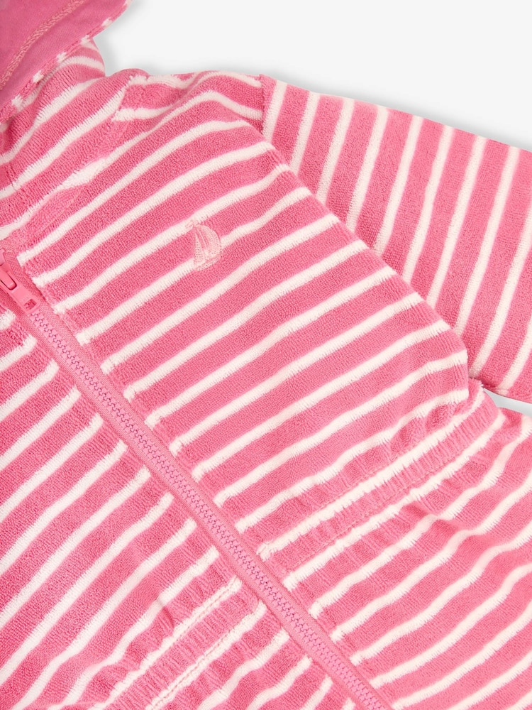 JoJo Maman Bébé Pink Towelling Zip-Up Dress - Image 2 of 2