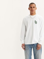 Levi's® Bright White Long Sleeve Classic Relaxed 100% Cotton T-Shirt - Image 1 of 7