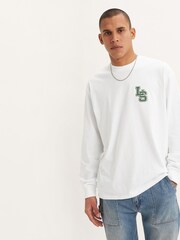 Levi's® Bright White Long Sleeve Classic Relaxed 100% Cotton T-Shirt - Image 3 of 7