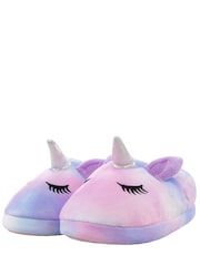 Harry Bear Tie Dye Unicorn 3D Horn & Ears Slippers - Image 2 of 6