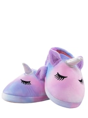 Harry Bear Tie Dye Unicorn 3D Horn & Ears Slippers - Image 3 of 6