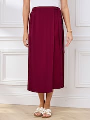 Cotton Traders Mock Wrap Linen Blend Midi Skirt - Bild 1 von 3