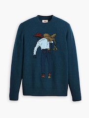 Levi's® Navy Saddleman Intarsia Original Housemark Sweater - Image 5 of 6