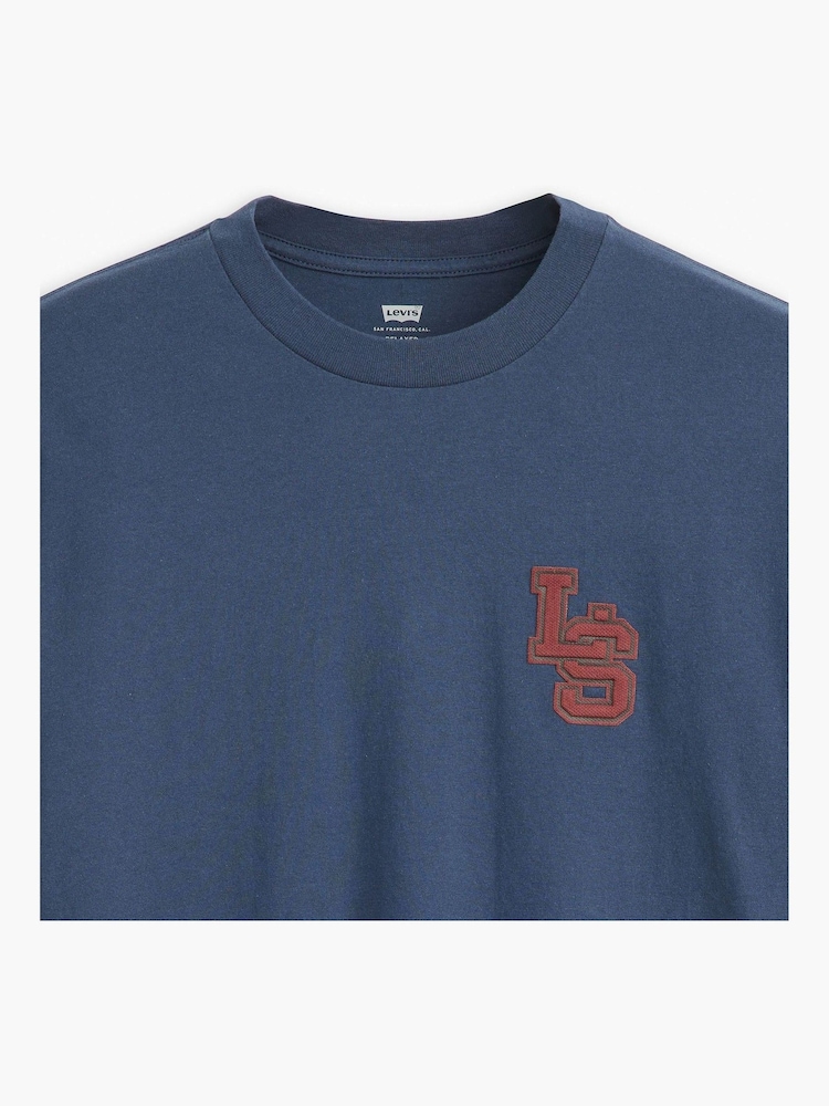 Levi's® Navy Spellbound Long Sleeve Classic Relaxed 100% Cotton T-Shirt - Image 4 of 4