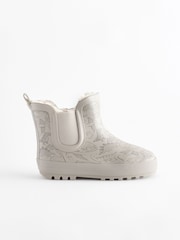 Neutral Dinosaur Warm Lined Ankle Wellies - Image 2 of 5
