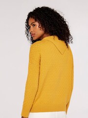 Apricot Yellow 3 Button Textured Jumper - Image 2 of 4