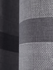 Catherine Lansfield Grey 100% Cotton Melville Woven Texture Eyelet Curtains - Image 3 of 3