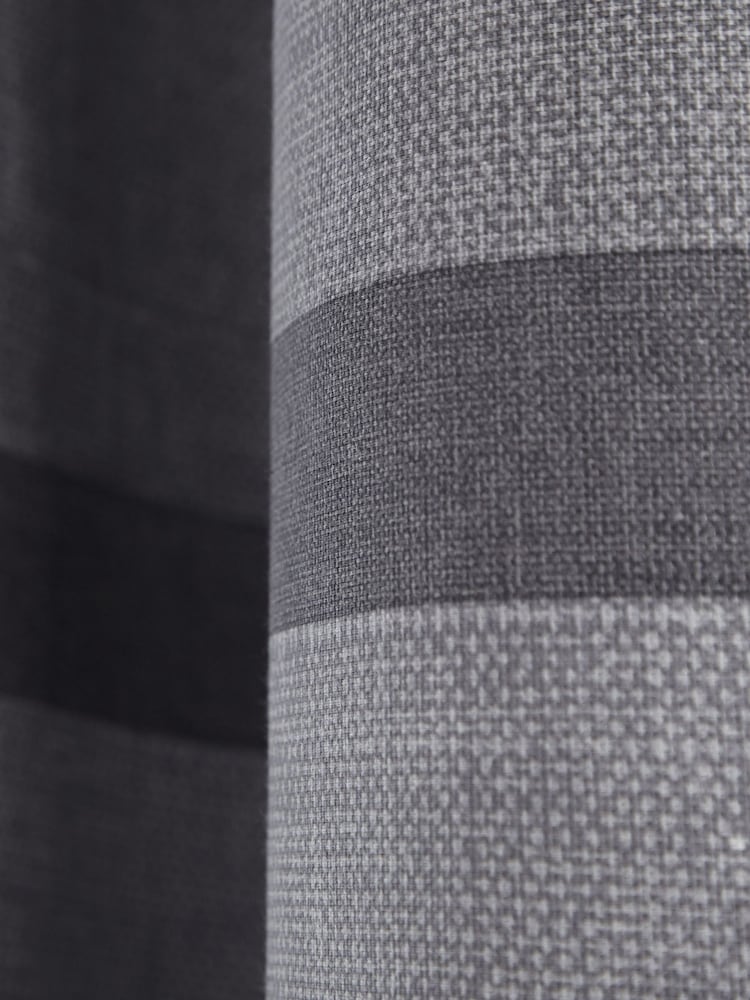Catherine Lansfield Grey 100% Cotton Melville Woven Texture Eyelet Curtains - Image 3 of 3 Catherine Lansfield Grey 100% Cotton Melville Woven Texture Eyelet Curtains - Image 3 of 3