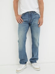 FatFace Navy Blue Straight Fit Jeans - Image 1 of 5