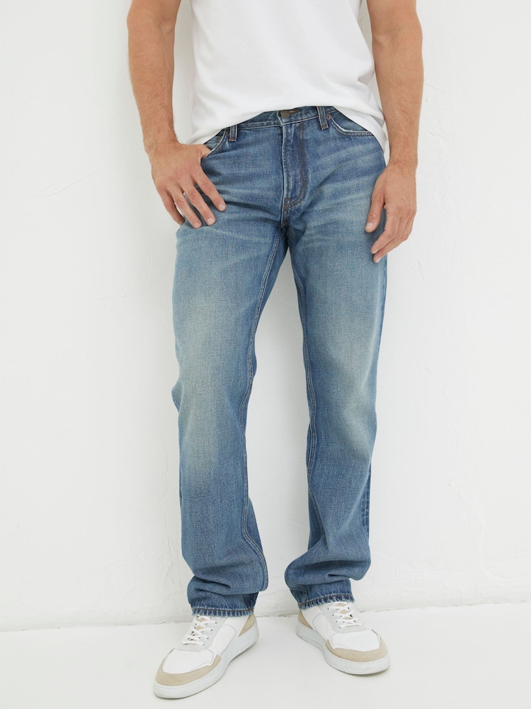FatFace Navy Blue Straight Fit Jeans - Image 1 of 5