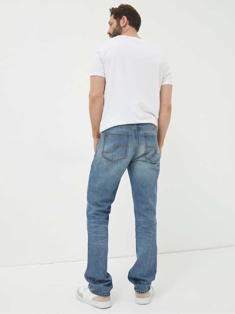 FatFace Navy Blue Straight Fit Jeans - Image 2 of 5